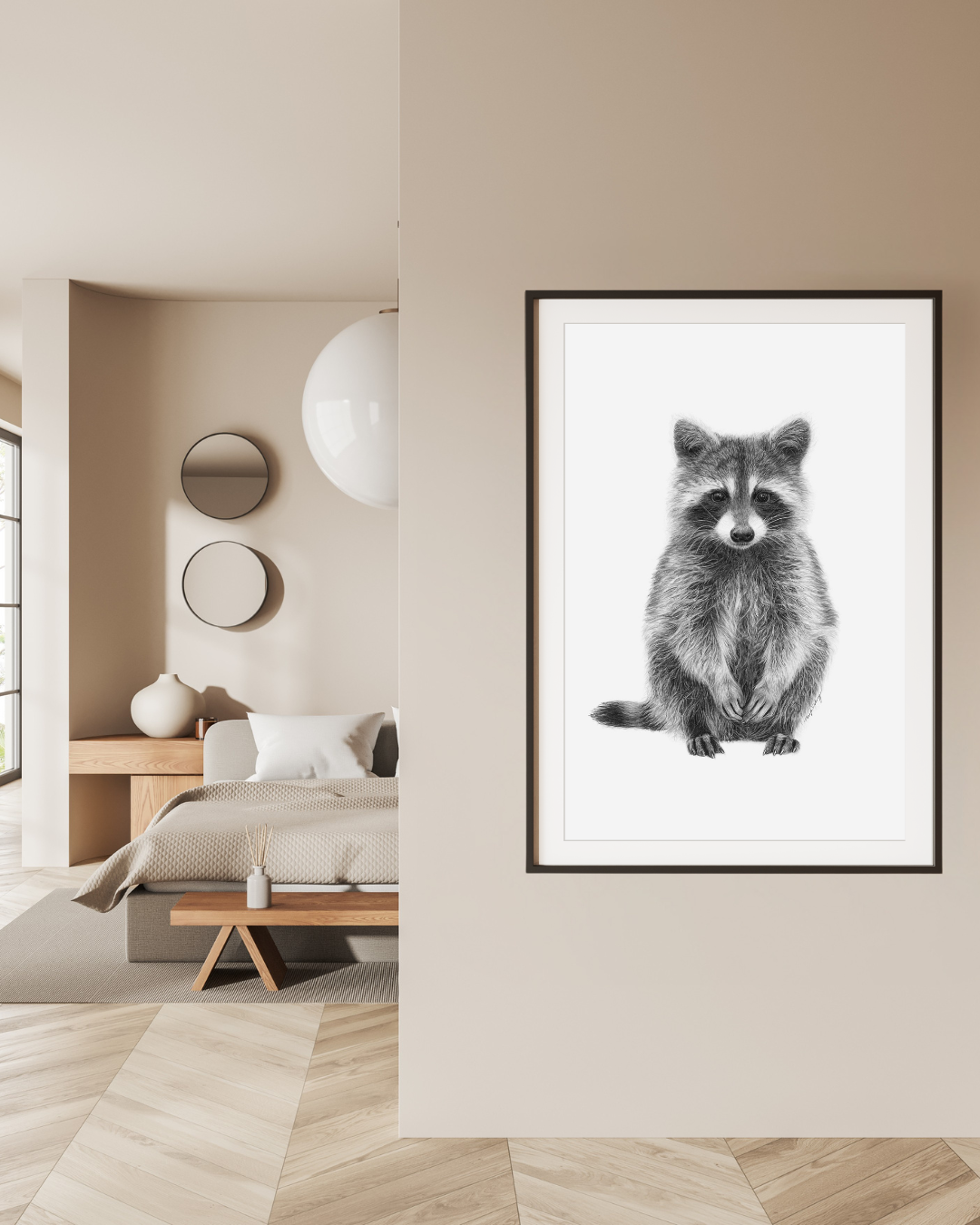 Raccoon Poster | Canadian Artist | Pen On Paper Co | Kelowna, BC